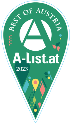 Badge for being features on "A-List.at Best of Austria 2023"