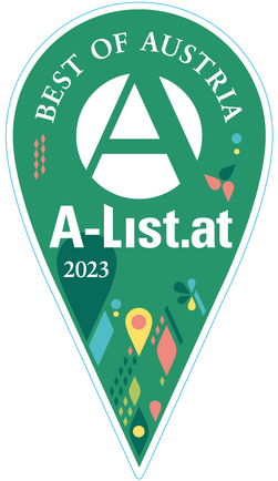 Badge for being features on "A-List.at Best of Austria 2023"